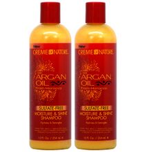 Creme of Nature MOROCCAN ARGAN OIL Sulfate-Free Moisture & Shine Shampoo, HYDRATE HAIR WITH SULFATE-FREE GENTLE CLEANSING